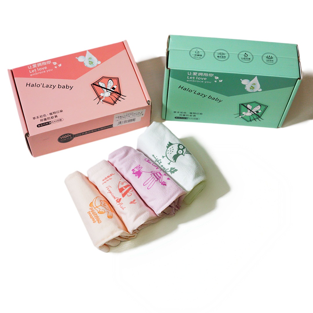 兒童蠶絲抑菌感溫圖案內褲-男、女童裸感內褲