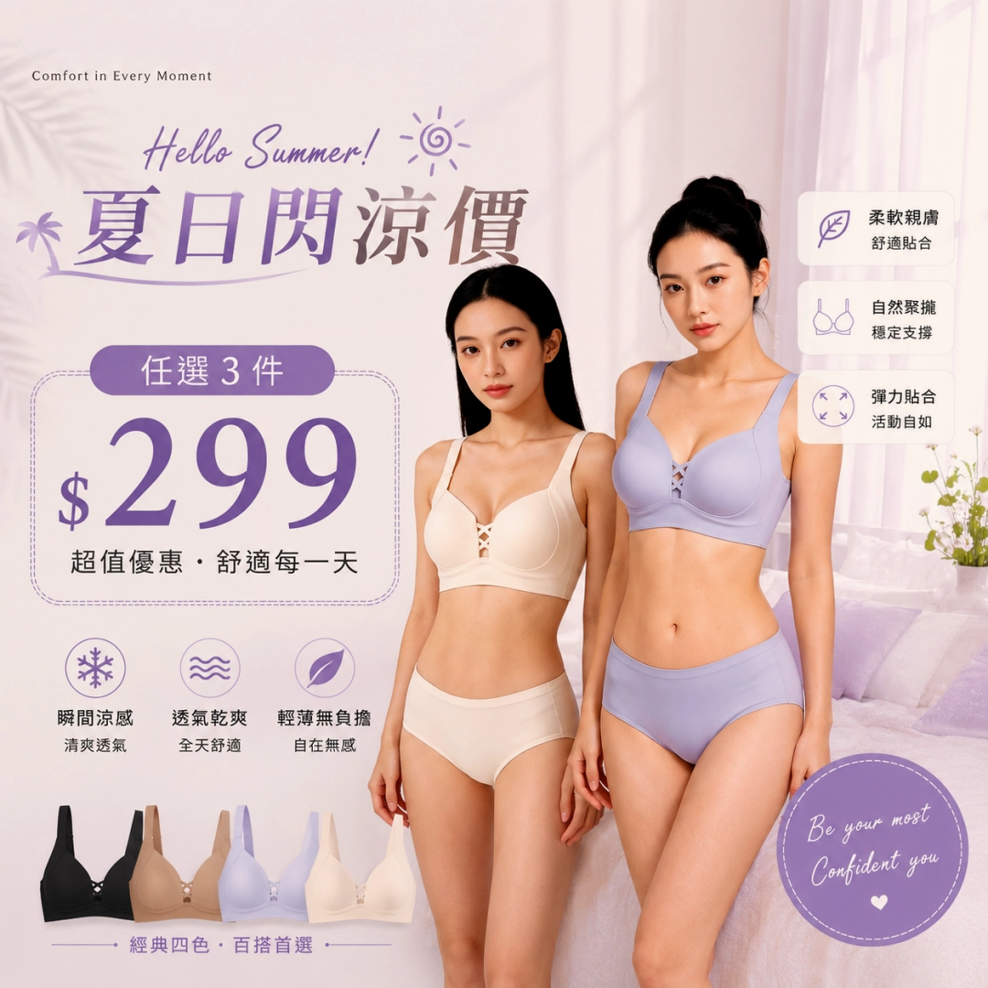 側修鎖脂雙交叉無痕內衣-無鋼圈