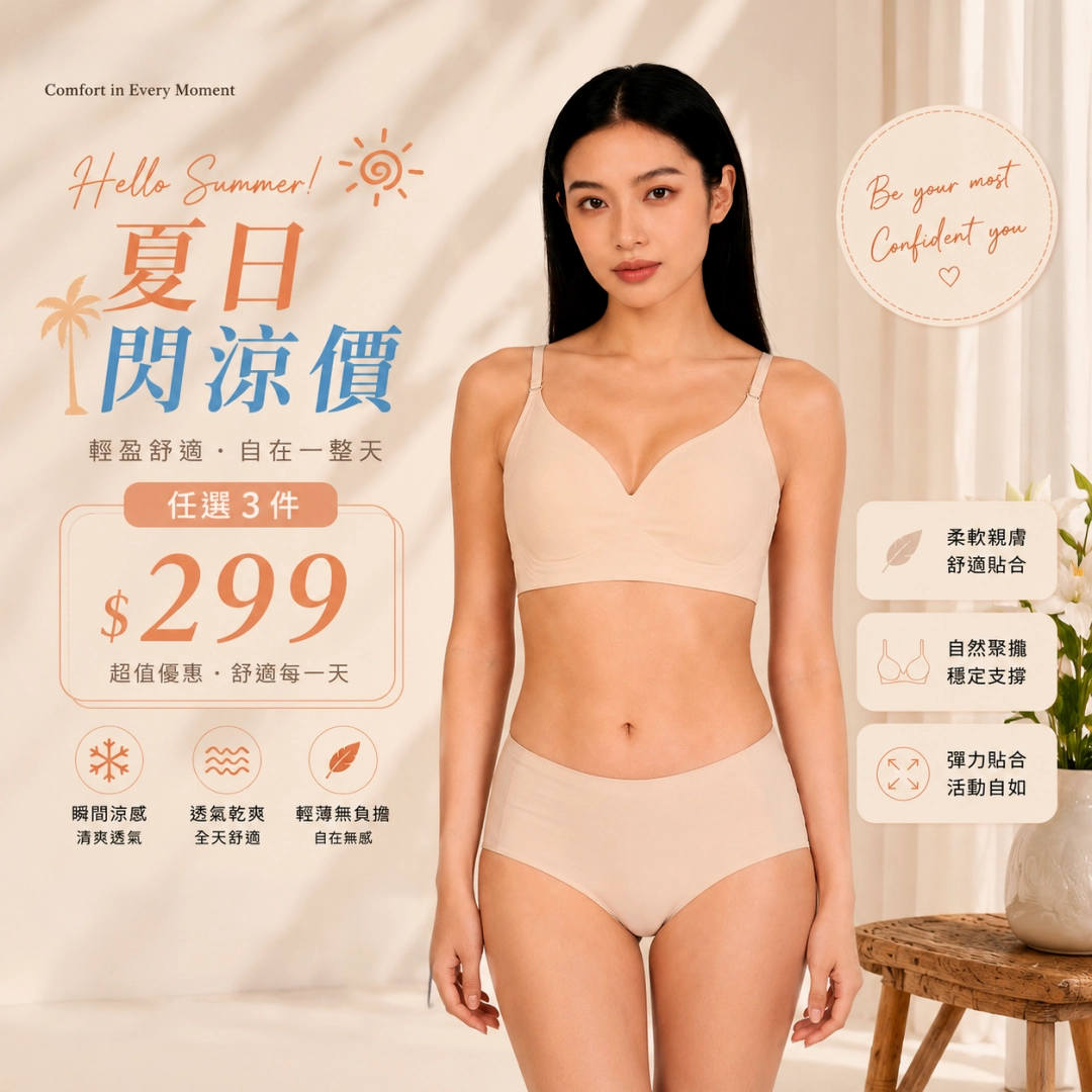 祼感冰皮單排扣隱形美背無痕無鋼圈內衣